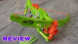 REVIEW Nerf Zombie Strike Outbreaker Bow Unboxing Review amp Firing Test [upl. by Nirehtac142]