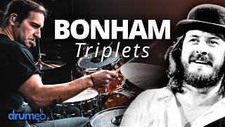 How To Play John Bonham Triplets Drum Lesson [upl. by Booze]