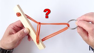 Simple Ring and Rope Puzzle  How to Make and Solve  Paracord Diamond Knot Version  CBYS Tutorial [upl. by Orfurd]