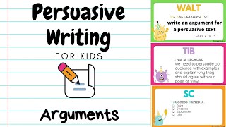 Persuasive Writing for Kids 3  Arguments [upl. by Nyvek]