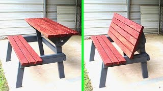 Table Bench Outdoor Furniture  Woodworking How to [upl. by Karina]