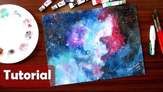 Cómo pintar una GALAXIA con acuarelas  Galaxy in Watercolor [upl. by Oilejor]