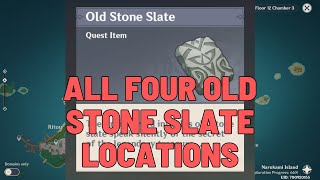 All 4 Old Stone Slate Locations  Genshin Impact Inazuma Guide [upl. by Adilem]