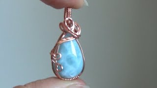 Basic Cabochon Wrap Wire Wrapped Pendant Beginner [upl. by Marybelle]