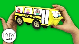 Recycled Milk Carton SCHOOL BUS Craft  FastnEasy  DIY Labs [upl. by Zehc]