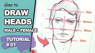 THIS REALLY WORKS Drawing Heads with the Loomis Method Tutorial 1 [upl. by Cerellia]