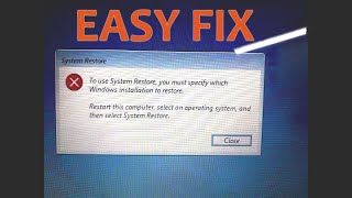 System restore error You must specify which windows installation to restore [upl. by Bibi86]