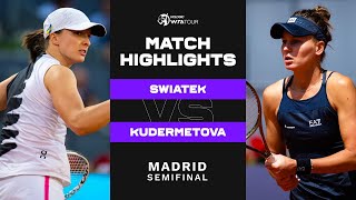 Iga Swiatek vs Veronika Kudermetova  2023 Madrid Semifinal  WTA Match Highlights [upl. by Barker530]