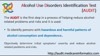 Alcohol Use Disorders Identification Test AUDIT [upl. by Yram27]