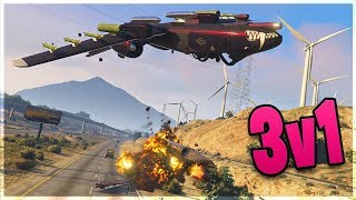 3 Hydra Jets vs B11 Strikey Boi GTA 5 Dogfighting [upl. by Aikenahs152]