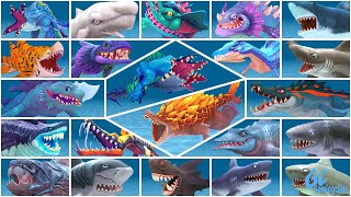 ALL EVOLVED and REGULAR Sharks in Hungry Shark Evolution [upl. by Attela]