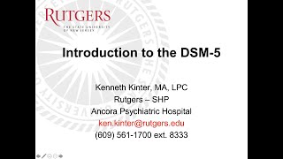 Introduction to the DSM5 [upl. by Erbe]