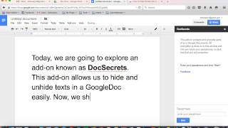 Howto GoogleDoc  Hide Text [upl. by Laon]