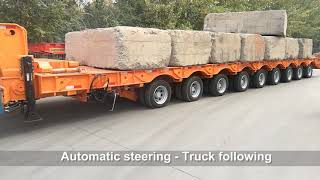 9 axles hydraulic suspension extendable low bed trailer [upl. by Hambley]