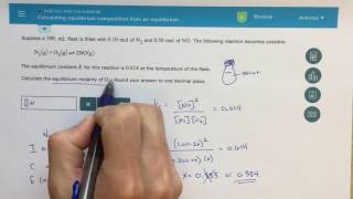 ALEKS  Calculating Equilibrium Composition from an Equilibrium Constant [upl. by Sleinad53]