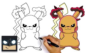 How To Draw Gigantamax Pikachu  Pokemon Sword and Shield [upl. by Akim861]