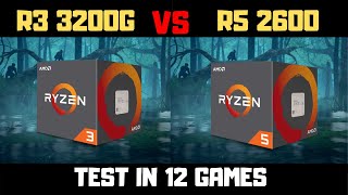 Ryzen 3 3200g Vs Ryzen 5 2600 Benchmark Test In 12 Games [upl. by Kyla]