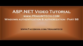 Windows authentication and authorization in aspnet Part 88 [upl. by Saberio]