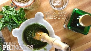 How to Make Authentic Italian Pesto  Fresh P [upl. by Ynomrah]