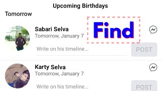 How To SeeFind Upcoming Birthdays On Facebook [upl. by Rex]