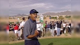 Tiger Woods aces hole No 16 at TPC Scottsdale [upl. by Lederer]