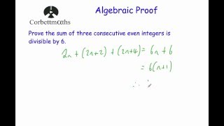 Algebraic Proof  Corbettmaths [upl. by Weissmann317]