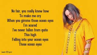 Billie Eilish  OCEAN EYES Lyrics [upl. by Enrika]