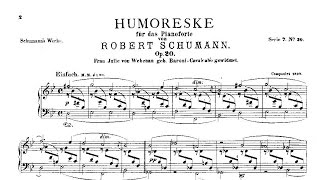 Robert Schumann Humoreske Op 20 1839 [upl. by Wendin]