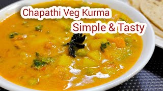 SIMPLE CHAPATHI VEG KURMA RECIPE [upl. by Aifas]