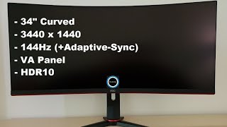 AOC CU34G2X Review  144Hz UltraWide Contrast on a Budget [upl. by Hild44]