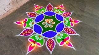 5 Pulli Kolangal For Beginners Part 1🌸5 Dots Kambi Kolam [upl. by Charyl]