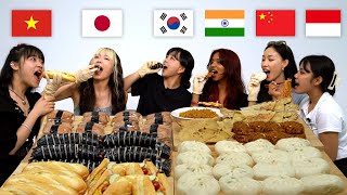 6 Asian Tries Each Countrys CHEAPEST Meal KoreaIndiaChinaIndonesiaJapanVietnam ASMR Mukbang [upl. by Franek575]