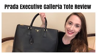 Prada Executive Galleria Double Zip Review  Extra Large Saffiano Tote Bag [upl. by Neehcas40]