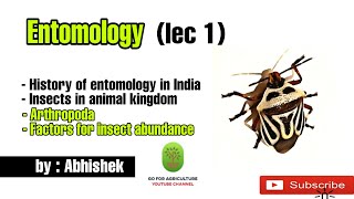 Entomology  Lec 1l Basics Classification of InsectPhylum Arthropoda [upl. by Trub]