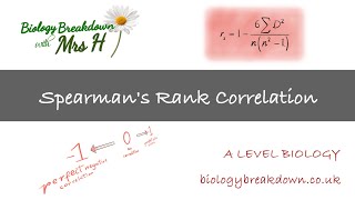 Spearmans Rank Correlation  A Level Biology [upl. by Rosmunda]