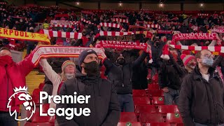 Liverpool fans sing Youll Never Walk Alone in Anfield return  Premier League  NBC Sports [upl. by Frank]