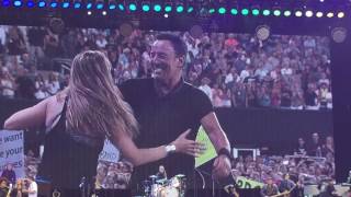 Bruce Springsteen Dancing in the Dark dancers 83016 MetLife Stadium [upl. by Aerdnahs]