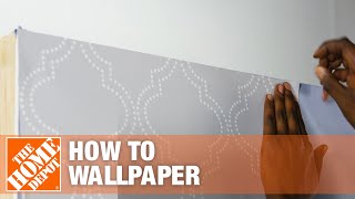 How to Hang PeelandStick Wallpaper  The Home Depot [upl. by Philipps]