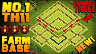 BEST TH11 FARMING BASE  PROOF  NEW CoC Town Hall 11 Trophy  Hybrid Base  Clash of Clans [upl. by Holmann]