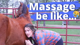 Horse Massage be like parody 😂 [upl. by Staal]