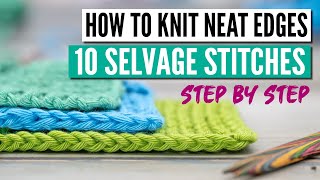 How to knit neat edges  The 10 best edge stitches in knitting [upl. by Liag598]