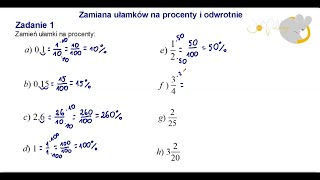 Zamiana ułamków na procenty i odwrotnie [upl. by Flodnar556]