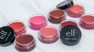 NEW elf Putty Blushes Review amp Swatches Hand Face Lips [upl. by Julianna]