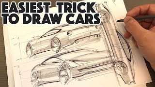 How to draw ANY car in 3 simple steps  TRY THIS [upl. by Sands]