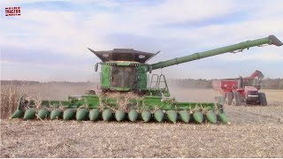 JOHN DEERE X9 1100 Combine Harvesting Corn [upl. by Koeninger701]