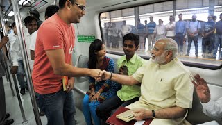 PM Modi inaugurates BadarpurMujesar Metro Line in Faridabad Haryana [upl. by Aihsak]