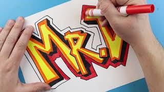 GRAFFITI NAME ART LESSON [upl. by Gnuy]