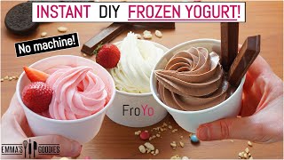 1 Minute 3 Ingredient FROZEN YOGURT Instant FroYo ICE CREAM RECIPE [upl. by Naerol]