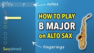 B Major Scale Tutorial Alto Sax  Saxplained [upl. by Alansen397]