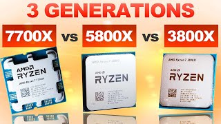 3 Generations TESTED — AMD 7700X vs 5800X vs 3800X [upl. by Torruella419]